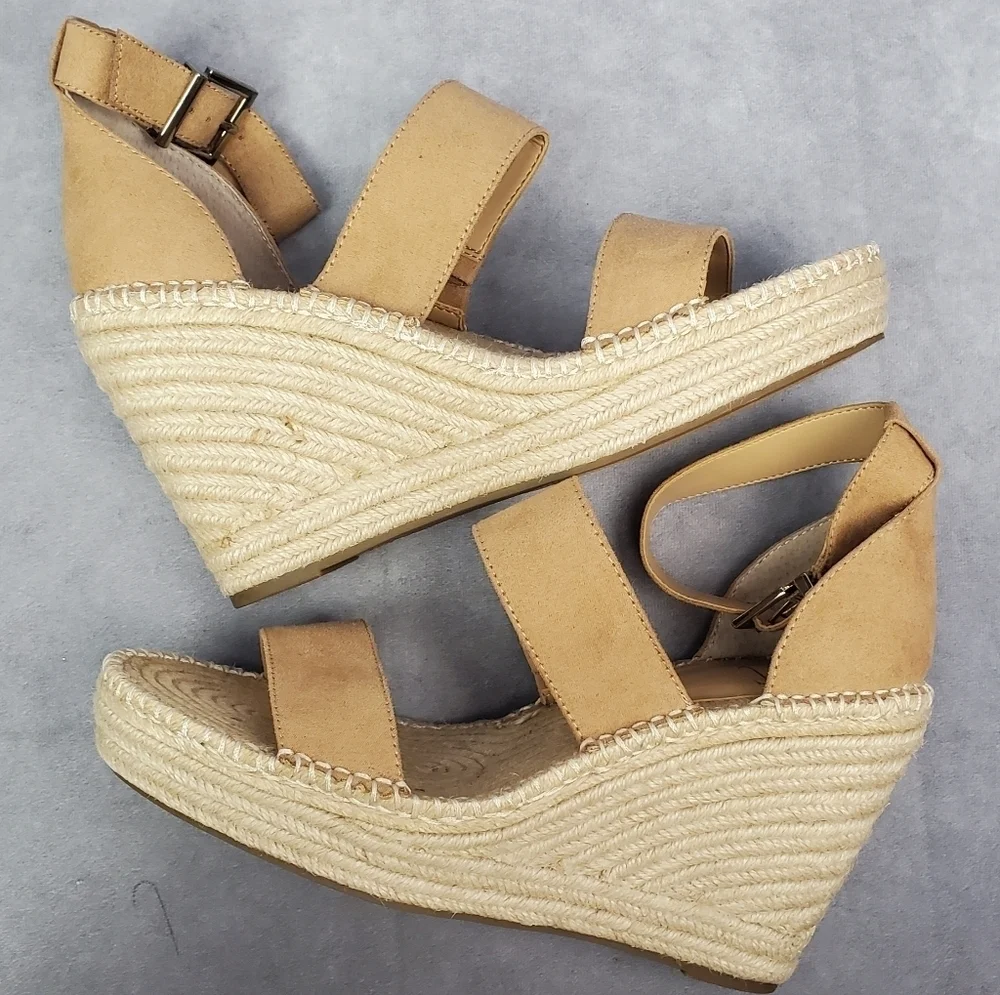 INC Womens Catiana Platform Ankle Strap‎ Wedge Sandals Size 8.5M